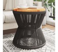 vidaXL Coffee Table with Wire Base Black Ø 45x44 cm Solid Wood Acacia