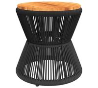 vidaXL Coffee Table with Wire Base End Table Tea Table Black Solid Wood Acacia