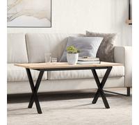 vidaXL Coffee Table X-Frame End Table Side Table Solid Wood Pine and Cast Iron