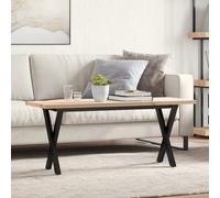 vidaXL Coffee Table X-Frame End Table Side Table Solid Wood Pine and Cast Iron