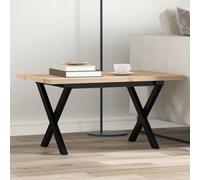 vidaXL Coffee Table End Table Side Table X-Frame Solid Wood Pine and Steel
