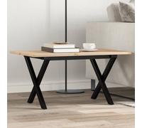 vidaXL Coffee Table X-Frame End Table Side Table Solid Wood Pine and Cast Iron