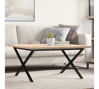 vidaXL Coffee Table X-Frame End Table Side Table Solid Wood Pine and Cast Iron