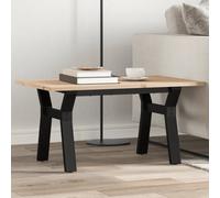 vidaXL Coffee Table Y-Frame End Table Side Table Solid Wood Pine and Cast Iron