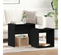 vidaXL Coffee Tables 2 pcs Black Oak Engineered Wood