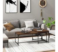 vidaXL Coffee Tables 2 pcs Brown Oak Engineered Wood UK HOT