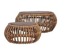 Vidaxl Coffee Tables 2 Pcs Natural Rattan
