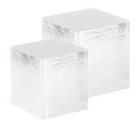 vidaXL 2x Coffee Tables Silver Aluminium Living Room Furniture Telephone Stand