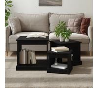 Vidaxl Coffee Tables 3 Pcs Black Engineered Wood