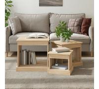 vidaXL Nesting Tables 3 pcs Sonoma Oak Engineered Wood, Brown
