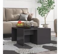 vidaXL Coffee Tables 4 pcs High Gloss Grey 33x33x33 cm Engineered Wood
