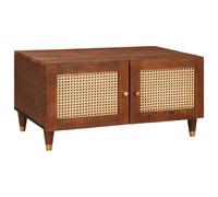 vidaXL Coffee Tables Brown 80 x 50 x 40 cm Cane and solid mango wood