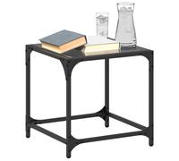 vidaXL Coffee Tables with Black Glass Top 2 pcs 40x40x40 cm Steel