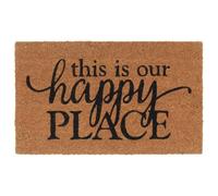 vidaXL Coir Door Mat 45x75cm - Non-Slip PVC Back, Natural Brown Entrance Rug for Indoor/Outdoor, Tufted Fibers for Mud Scraping