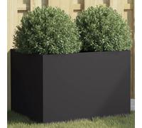 (black, 62 x 47 x 46 cm/ 1 pcs) vidaXL Planter Raised Garden Bed Plant Pot Flower Pot Grey Weathering Steel