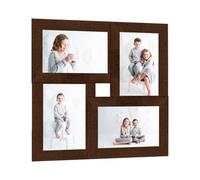 Vidaxl Collage Photo Frame For 4X(10X15 Cm) Picture Dark Brown Mdf