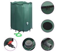 vidaXL Collapsible Rain Water Tank with Spigot Tough Durable Lawn Garden Outdoor