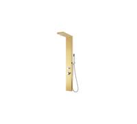 vidaXL Comfort Shower Panel System Stainless Steel 201 Gold - 4 Functions: Rainfall, Waterfall, Massage Jets, Handheld Showerhead, 150 Jet Silicone