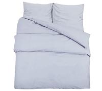 vidaXL Comfortable Duvet Cover Set 225x220 cm in Classic Grey, 100% Cotton Material, OEKO-TEX Standard Certified, Easy to Clean, Wrinkle-Resistant for Modern Bedroom