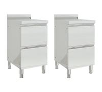 vidaXL Commercial Kitchen Cabinets with 2 Drawers 2 pcs 50x60x96 cm