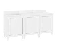 Vidaxl Commercial Kitchen Sink Cabinet 180X60X96 Cm Stainless Steel Kitchen Cabinets