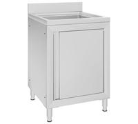 Vidaxl Commercial Kitchen Sink Cabinet 60X60X96 Cm Stainless Steel