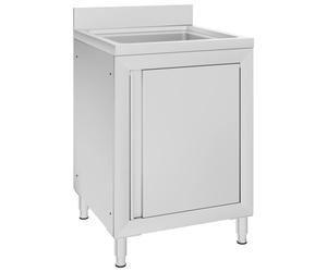 vidaXL Commercial Kitchen Sink Cabinet Stainless Steel Floor Standing Table