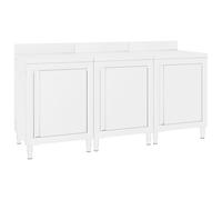 vidaXL Commercial Work Table Cabinet 180x60x96 cm Stainless Steel