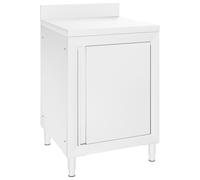 vidaXL Commercial Work Table with Cabinet Stainless Steel Kitchen Cupboard