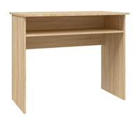vidaXL Compact Desk in Sonoma Oak - Engineered Wood Desk with Storage Shelf - Ideal for Office or Study