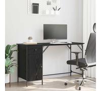 vidaXL Computer Desk Black Oak 131 x 48 x 75 cm Engineered Wood
