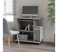 vidaXL Computer Desk Concrete Grey Engineered Wood Laptop Table Workstation