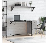 vidaXL Computer Desk Grey Sonoma 131x48x75 cm Engineered Wood