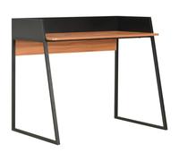 vidaXL Computer Desk with Elevated Back Black and Brown Office Writing Table