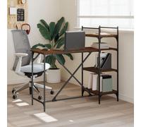 Computer Desk with Shelves Writing Table Standing Office Brown Oak vidaXL