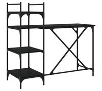 vidaXL Computer Desk with Shelves, Writing Table for Home Office, Standing Desk