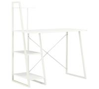 vidaXL Computer Desk with Shelving Unit White Laptop Desk Study Workstation