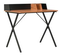 vidaXL Computer Desk X-Shape Cross Legs Black and Brown PC Table Corner Desk