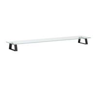 vidaXL Computer Monitor Stand - Black Metal and Tempered Glass Display Riser with Storage Area, Ergonomic Design, Eye-Level Viewing, Ideal for Computer, Laptop, LED, OLED, LCD