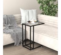 vidaXL Computer Side Table Transparent 50x35x65 cm Tempered Glass