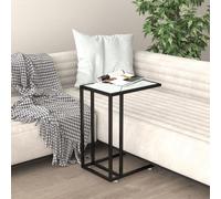 vidaXL Computer Side Table White Marble Tempered Glass Home Couch Coffee Table