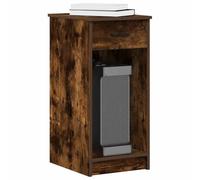 vidaXL Computer Tower Stand/Cabinet with Drawer - Smoked Oak Engineered Wood, 35x45x77 cm, Office/Bedroom