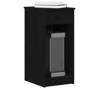 vidaXL Computer Tower Stand - Engineered Wood/Black 35x45x77cm - PC Cabinet with Storage Drawer for Office/Bedroom