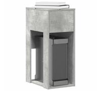 vidaXL - computer tower stand with drawer - concrete grey - 30x44x74 cm - engineered wood - office/bedroom side cabinet - modern storage solution