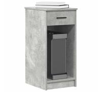 vidaXL Computer Tower Stand with Drawer Concrete Grey 35x45x77 cm