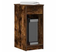 vidaXL Computer Tower Stand/Cabinet with Drawer - Smoked Oak Engineered Wood, 35x45x77 cm, Office/Bedroom