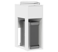 vidaXL Computer Tower Stand with Drawer - Engineered Wood, 30x44x74 cm, White, Office/Living Space