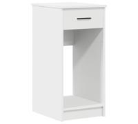 vidaXL computer tower stand with drawer - white engineered wood, modern style, 35x45x77 cm, for office/bedroom workspace, fits pc cases, ample storage space
