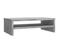 vidaXL Concrete Grey Monitor Stand in Engineered Wood - Modern TV Cabinet or Riser with Storage Shelf, Ideal for Bedroom or Office Use