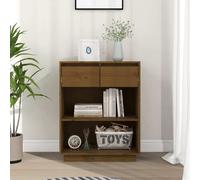 vidaXL Console Cabinet Honey Brown 60x34x75 cm Solid Wood Pine UK